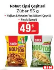 ZÜBER NOHUT CİPSİ ÇEŞİTLERİ 55 G fiyat ve kampanya bilgisi